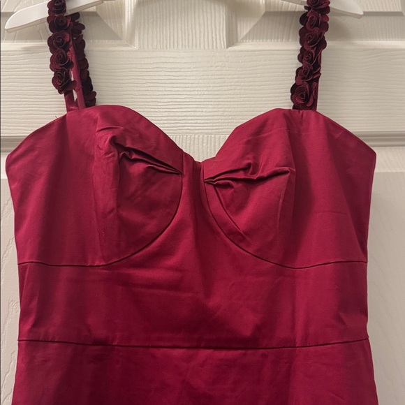 Anthropologie Deep Red Midi Dress - Picture 6 of 10